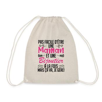 pas facile d'être une maman et une Bijoutier. - Sac de sport léger - nature - Devant