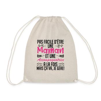 pas facile d'être une maman et une accompagnatrice - Sac de sport léger - nature - Devant