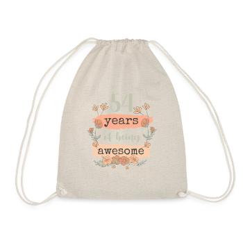 54 Birthday 54 Years Gift Women - Drawstring Bag - nature - Front