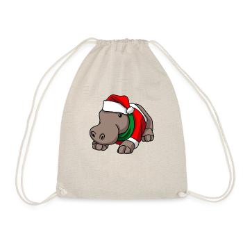 Costume de Noël Hippopotame Hippopotame - Sac de sport léger - nature - Devant