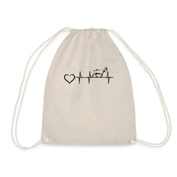 Goat Heartbeat Heart Goat Farm Goat Farmer Goat He - Drawstring Bag - nature - Front