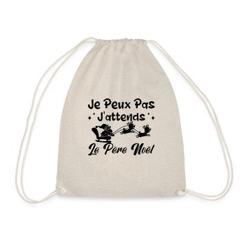 je peux pas j'ai j'attends le père noël.Cadeau, - Sac de sport léger - nature - Devant
