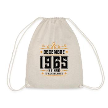 né en DÉCEMBRE 1965, 57 ans, cadeau d'anniversaire - Sac de sport léger - nature - Devant