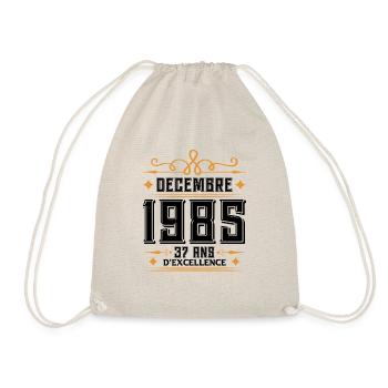 né en DÉCEMBRE 1985, 37 ans, cadeau d'anniversaire - Sac de sport léger - nature - Devant