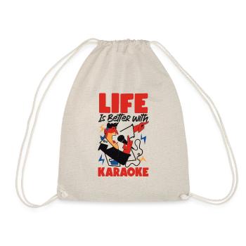 Karaoke Singer 80s Retro Life Is - Turnbeutel - Natur - Vorne