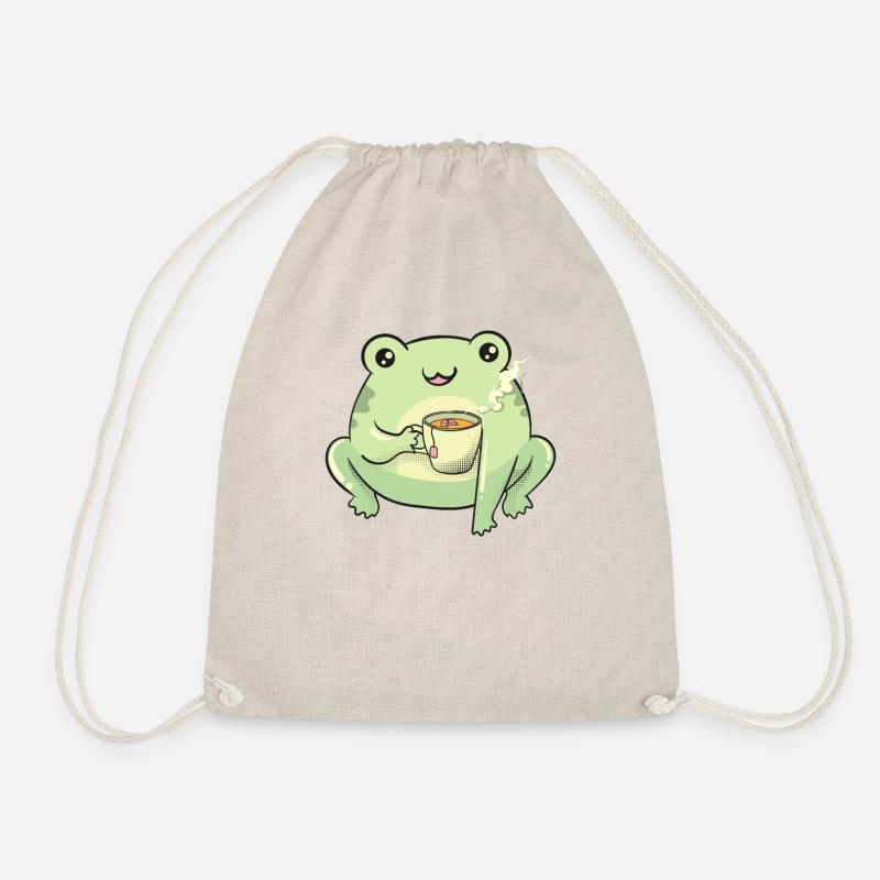Funny Kawaii Frog Tea Cute Frog - Turnbeutel - Natur