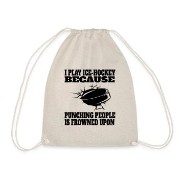 Eishockey Wintersport Eishockeyteam Geschenk - Turnbeutel - Natur - Vorne