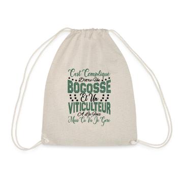c'est compliqué être un Bogosse et un Viticulteur. - Sac de sport léger - nature - Devant