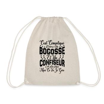 c'est compliqué d'être un Bogosse et un Confiseur. - Sac de sport léger - nature - Devant
