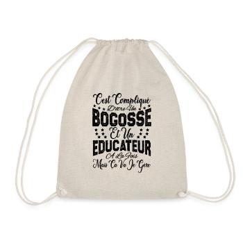 c'est compliqué d'être un Bogosse et un Educateur. - Sac de sport léger - nature - Devant