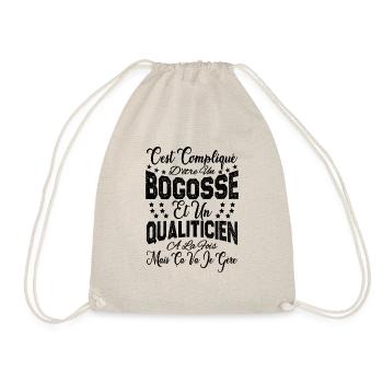 c'est compliqué être un Bogosse et un Qualiticien. - Sac de sport léger - nature - Devant