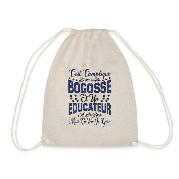 c'est compliqué d'être un Bogosse et un Educateur. - Sac de sport léger - nature - Devant