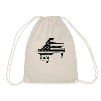 Piano American Flag Piano Keyboard Player - Pianis - Turnbeutel - Natur - Vorne