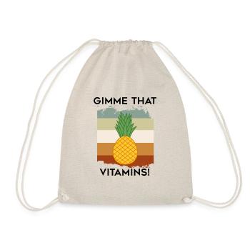 Gimme Vitamins, ananas et fruits exotiques sains - Sac de sport léger - nature - Devant