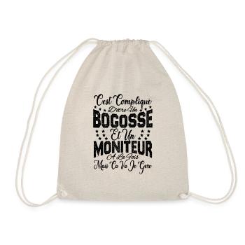 c'est compliqué d'être un Bogosse et un Moniteur. - Sac de sport léger - nature - Devant