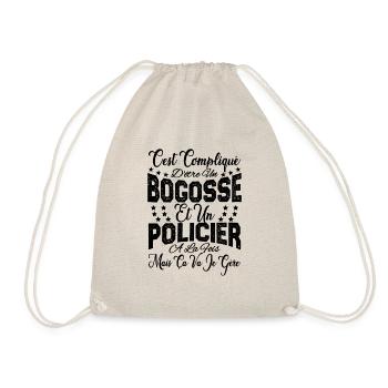 c'est compliqué d'être un Bogosse et un Policier. - Sac de sport léger - nature - Devant