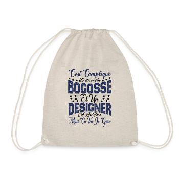 c'est compliqué d'être un Bogosse et un Designer. - Sac de sport léger - nature - Devant