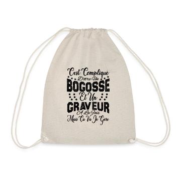c'est compliqué d'être un Bogosse et un Graveur. - Sac de sport léger - nature - Devant