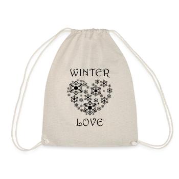 Winter Love Hiking Mountains Landscape Winter - Drawstring Bag - nature - Front