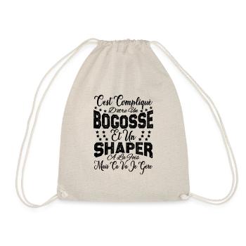 c'est compliqué d'être un Bogosse et un Shaper. - Sac de sport léger - nature - Devant