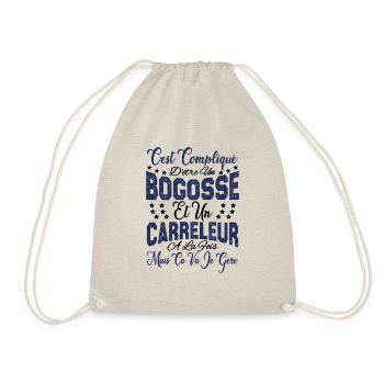 c'est compliqué d'être un Bogosse et un Carreleur. - Sac de sport léger - nature - Devant
