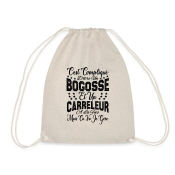 c'est compliqué d'être un Bogosse et un Carreleur. - Sac de sport léger - nature - Devant