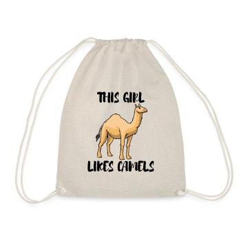 Girl Likes Camels Nature Wildlife Desert Animals - Drawstring Bag - nature - Front