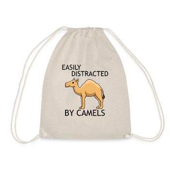Distracted by Cute Camels Wilderness Nature - Drawstring Bag - nature - Front