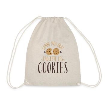 t-shirt humour geek j'accepte les cookies - Sac de sport léger - nature - Devant