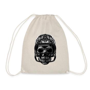 Skull helmet American football - Drawstring Bag - nature - Front