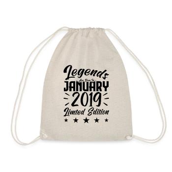 Naissance En Janvier 2019. Cadeau d'anniversaire. - Sac de sport léger - nature - Devant