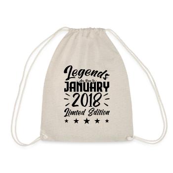 Naissance En Janvier 2018. Cadeau d'anniversaire. - Sac de sport léger - nature - Devant