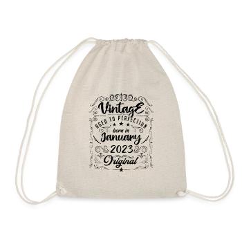 Vintage Né(e) en Janvier 2023 anniversaire janvier - Sac de sport léger - nature - Devant