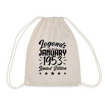 Geboren im Januar 1953. Geburtstagsgeschenk. - Turnbeutel - Natur - Vorne
