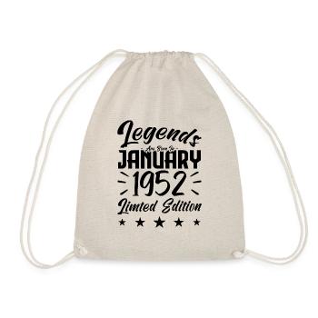 Geboren im Januar 1952. Geburtstagsgeschenk. - Turnbeutel - Natur - Vorne