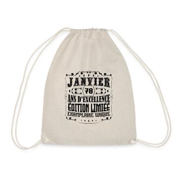 Vintage Janvier 78 ans. anniversaire janvier. - Sac de sport léger - nature - Devant