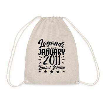 Naissance En Janvier 2011. Cadeau d'anniversaire. - Sac de sport léger - nature - Devant