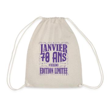 Janvier 70 ans. Cadeau 70 ans janvier anniversaire - Sac de sport léger - nature - Devant