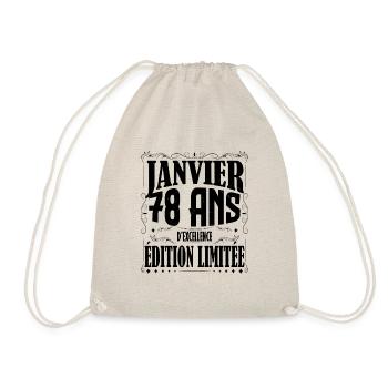 Janvier 78 ans. Cadeau 78 ans janvier anniversaire - Sac de sport léger - nature - Devant