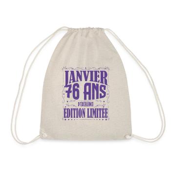Janvier 76 ans. Cadeau 76 ans janvier anniversaire - Sac de sport léger - nature - Devant