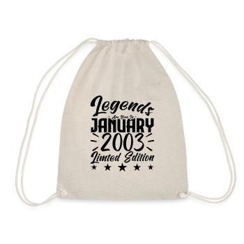 Naissance En Janvier 2003. Cadeau d'anniversaire. - Sac de sport léger - nature - Devant
