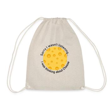 Thinking About Eating Cheese Delicious Food - Drawstring Bag - nature - Front