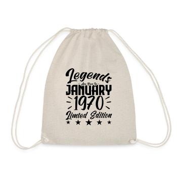 Geboren im Januar 1970. Geburtstagsgeschenk. - Turnbeutel - Natur - Vorne