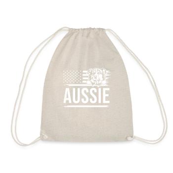 Niedliche AUSSIE Hund Vintage patriotische Flagge Kunst - Turnbeutel - Natur - Vorne