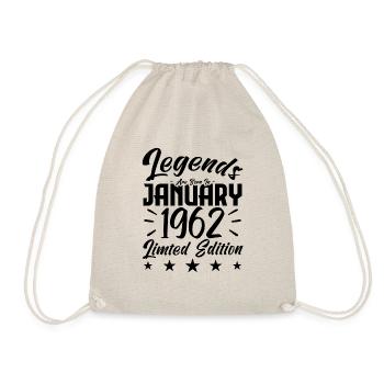 Naissance En Janvier 1962. Cadeau d'anniversaire. - Sac de sport léger - nature - Devant