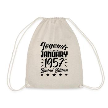 Naissance En Janvier 1957. Cadeau d'anniversaire. - Sac de sport léger - nature - Devant