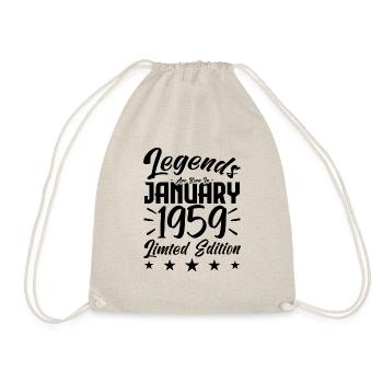 Naissance En Janvier 1959. Cadeau d'anniversaire. - Sac de sport léger - nature - Devant