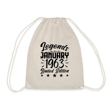 Geboren im Januar 1963. Geburtstagsgeschenk. - Turnbeutel - Natur - Vorne