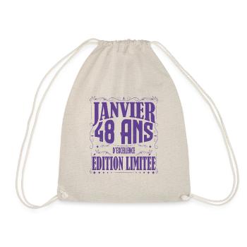 Janvier 48 ans. Cadeau 48 ans janvier anniversaire - Sac de sport léger - nature - Devant