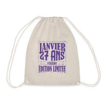 Janvier 27 ans. Cadeau 27 ans janvier anniversaire - Sac de sport léger - nature - Devant